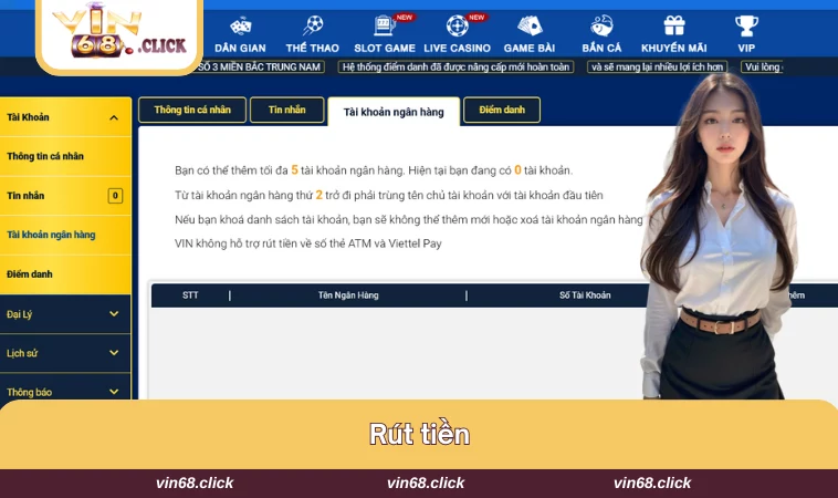 Các bước rút tiền dễ dàng tại VIN68 người chơi cần nắm